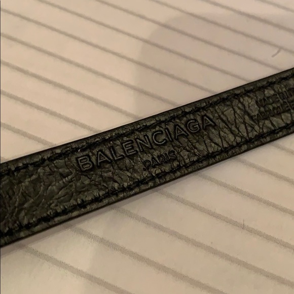 BALENCIAGA double wrap metallic edge noir bracelet - Picture 5 of 7